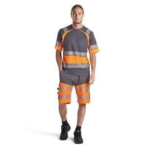 BLAKLADER - 154118119653C56 Pantalones cortos de alta visibilidad elásticos Gris medio/naranja-EAN 7330509748329 ROPA DE TRABAJO DE 2017 - Product Image 3