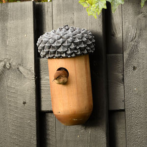 Esschert Ontwerp 100% Grenen Hout + Pvc Afgewerkte Houten Vogelhuisjes Groothandel Vogel Huis Acorn Houten Vogelhuisje - Product Image 3