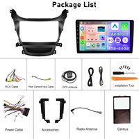 Autoradio Android Podofo 9 pouces avec cadre, 4+64 Go, CarPlay sans fil, Android Auto pour Hyundai Elantra 2014-2016, IPS DSP GPS RDS WIFI OEM