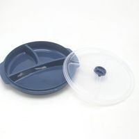 Vente en gros Boîte à lunch en plastique à 3 compartiments pour aliments Assiette alimentaire en plastique pour micro-ondes