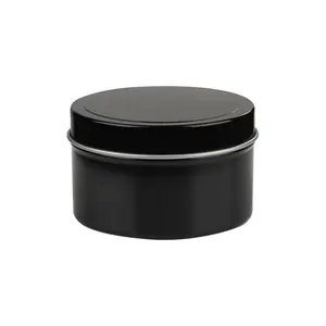 100毫升200毫升300毫升高品质圆形马口铁黑色蜡烛罐，饼干金属盖