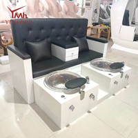 Fauteuil de pédicure double de luxe avec spa pour les pieds, nouveau design, mobilier de pédicure double pour centre de spa