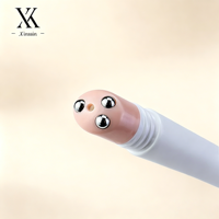 Tube de massage cosmétique pour les yeux de 20 ml, recyclable, avec logo personnalisé, emballage en plastique, tube à presser, 3 billes en métal