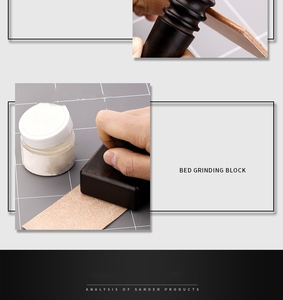 Set di strumenti per brunitura in pelle da 3 pezzi strumento per bordi sottili in legno affusolato <span class=keywords><strong>e</strong></span> finiture per cubetti di brunitura per portafogli con fori per cintura - Product Image 5