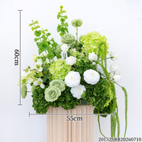 Arche de fleurs réglable en soie verte et blanche avec feuilles tropicales pour cérémonie de mariage, location de fête, vitrine de magasin