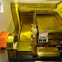 Tour CNC à lit incliné robuste de Taïwan avec guides linéaires, mandrin hydraulique, pêne de mandrin et tourelle servo TCK50A-500 pour le travail des métaux