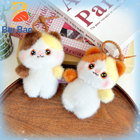 Porte-clés en peluche OEM ODM en forme de chat, rembourré en coton PP, super doux, en stock pour machine à griffes