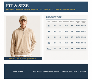 เสื้อสเวตเชิ้ตแบบซิปครึ่งตัวทรงโอเวอร์ไซส์สำหรับผู้ชาย ผ้าคอตตอนผสมสีเฮเธอร์ คอปกโปโล น้ำหนัก 320 กรัม สไตล์หรูหราแบบเรียบง่าย - Product Image 2