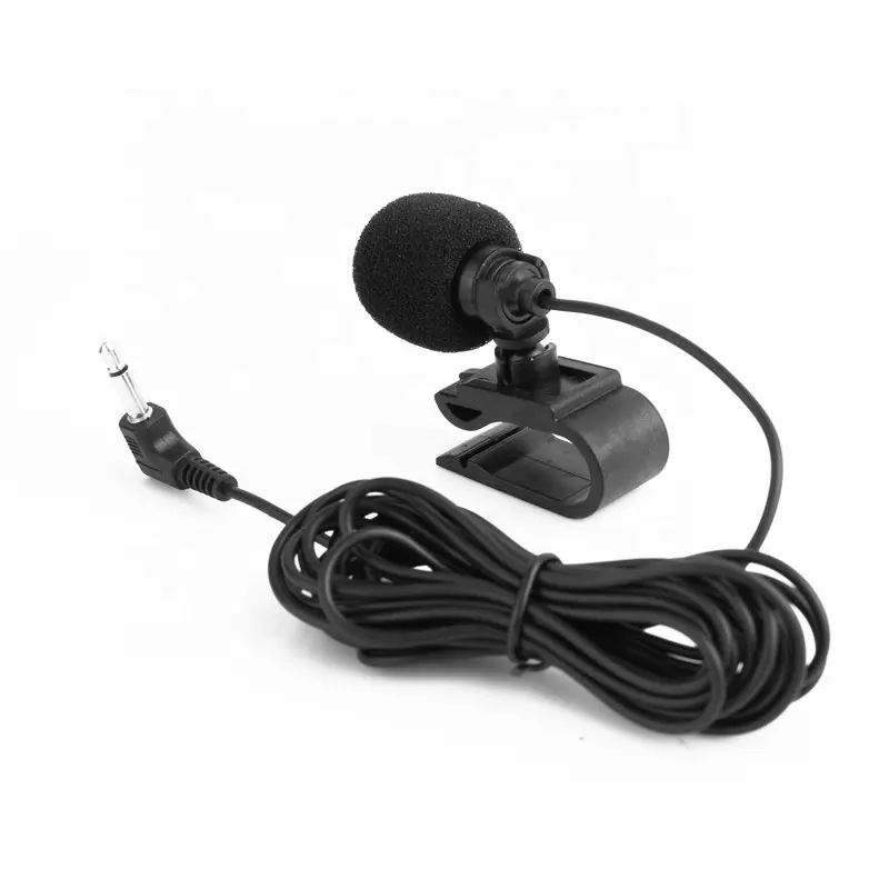 Professionnels 3m de Long Microphone Audio de voiture 3.5mm Jack Clip Plug Mic Stéréo Mini Microphone externe filaire pour Auto DVD Radio