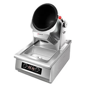 Macchina Automatica per Cucinare Riso Fritto in Acciaio Inox 5000W, Wok per Saltare in Padella, Attrezzatura da Cucina con Pentola Rotante per Ristoranti - Product Image 3