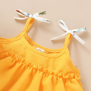 Ensemble chemise et pantalon Kangkang pour bébés filles, style été, chemise en jean sexy, vêtements pour bébés européens, vente en gros - Product Image 4