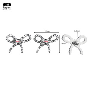 Boucles d'oreilles en titane F136 en forme de nœud papillon pour femmes, accessoires de mode, bijoux, boucles d'oreilles en alliage de titane ASTM F136 - Product Image 2