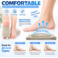 Manchons de soutien de la voûte plantaire pour le soulagement de la fasciite plantaire, orthèse de compression pour le pied avec coussinet en gel pour hommes et femmes, pieds plats