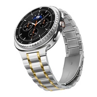 Bracelet compatible Watch8 - Bracelet à cinq maillons intégré en acier de style professionnel, disponible en tailles 20/22 mm, en acier et en acier inoxydable.