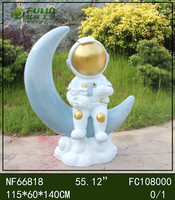 Statue d'astronaute en fibre de verre Fulin NF66721C 140cmH pour extérieur et jardin, écologique, faite à la main pour hôtels et artisanat