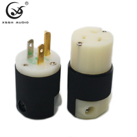 Connecteur HIFI DIY YIVO XSSH plaqué or et rhodium, prise secteur US IEC 3 broches pour câble d'alimentation audio-vidéo stéréo