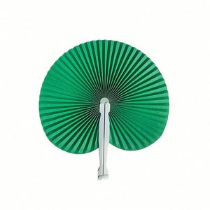 <b>Handheld</b> Heart-Shaped Circular Paper Folding Fan for Weddings and Parties Business Advertising Gift Made of Durable Plastic - Product Image 3