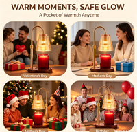 Lampe chauffe-bougie avec minuterie et variateur d'intensité, chauffe-bougie sans flamme pour bougies en pot, chauffe-cire réglable en hauteur