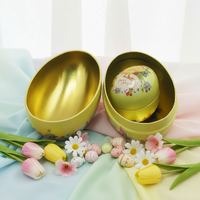 Kotak Kaleng Logam Bentuk Telur Cetak Ukuran Khusus, Food Grade, untuk Permen, Kerajinan, Mainan, Kotak Hadiah, Festival Paskah, Kotak Kaleng Logam untuk Liburan