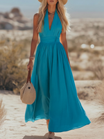 Robe de plage décontractée d'été pour femme, col en V, imprimé numérique, longueur genou, boutonnée, grande taille, design personnalisé en usine