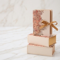 Boîte d'emballage personnalisée pour scrunchies en papier artistique imprimé, boîte cadeau personnalisée
