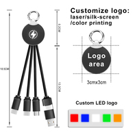 OEM 1.2M 3-en-1 100W Tressé USB-C Micro LED Affichage Câble de Charge Veste en Nylon iPhone Veilleuse Caméra de Charge Rapide