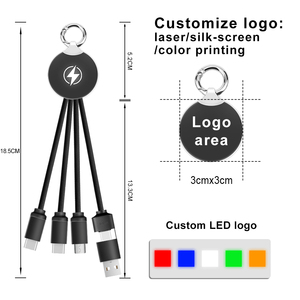 OEM 1.2M 3-en-1 100W Tressé USB-C Micro LED Affichage Câble de Charge Veste en Nylon iPhone Veilleuse Caméra de Charge Rapide - Product Image 4