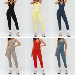 女式瑜伽服普拉提套装高品质 2 件套健身套装运动服运动文胸背心骑行短裤 SQ3109 - Product Image 4