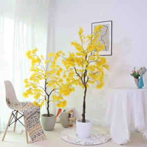 Arbre de <span class=keywords><strong>Ginkgo</strong></span> artificiel pour la décoration intérieure - Arbre de <span class=keywords><strong>Ginkgo</strong></span> <span class=keywords><strong>biloba</strong></span> artificiel réaliste en pot sur pied pour le salon, le bureau - Product Image 2