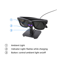 Station de charge pour lunettes connectées Ray-Ban Mate avec base métallique et lumière d'ambiance respirante