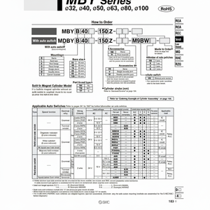 SMC Pneumatics Cylindre lisse MDBYB32-500Z Pièces pneumatiques - Product Image 1