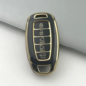 Für Hyundai Key Fob Cover mit Auto Schlüssel bund, Key Case Shell passend für Hyundai Palisade Elantra Smart Control Key Protector