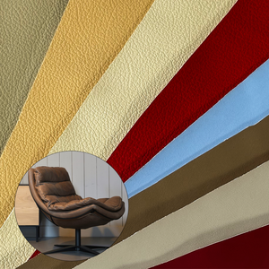 Cuero de imitación de PU con patrón de Lichee de microfibra antiarañazos para <span class=keywords><strong>muebles</strong></span>, cuero de Pu personalizado ecológico para bolso de billetera - Product Image 1