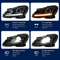 Pour Mercedes Classe C W204 2011-2014 : Nouveau bloc optique LED style OE, amélioration DRL, lumière blanche 12V 6000K, unité de remplacement de phare