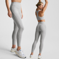 Legging Yoga Garis Kontras Elastis Tinggi dan Bernapas, Pinggang Bentuk V, Kain Fungsional, Legging Cepat Kering