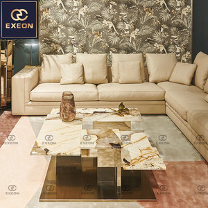 Modern Luxury Creative Design Coffee Table Marble Top Special-shaped Stainless Steel Coffee Table Living Room <strong>Furniture</strong> - Product Image 1