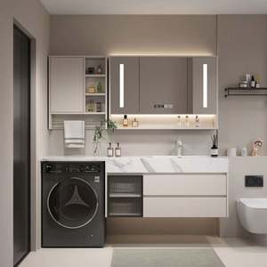 2025 Trending <b>Smart</b> <b>Mirror</b> Bathroom Vanity PVC Floating Cabinet with Ceramic Sink, Modular Storage for Luxury Bathroom Fixtures - Product Image 5