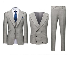 Venta al por mayor de tres piezas Trajes de los hombres de moda Delgado Oficina de negocios Hombres Traje DE <span class=keywords><strong>BODA</strong></span> Conjuntos Blazer + Pantalones + <span class=keywords><strong>Chaleco</strong></span> de los hombres Top - Product Image 5