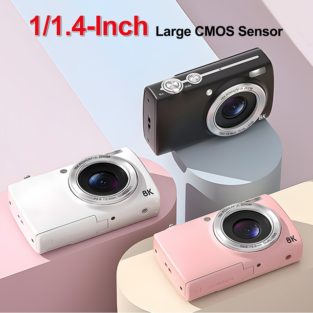 8K Digital Camera 2026 WiFi 88MP Vlogging Camera YouTube Dual Lens Touch Screen 16X Zoom Dual Screen Stabilized Compact Camera