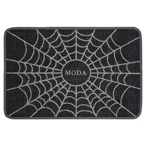 Moda Alfombra de baño con diseño de telaraña, rectangular, absorbente, antideslizante, para puerta del baño, diseño minimalista, color negro - Product Image 3