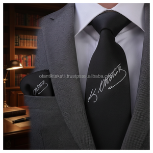 Conjunto de Corbata EXVE AD8861 Ataturk con Pañuelo de Bolsillo, Corbata Larga de Seda Tejida - Product Image 3
