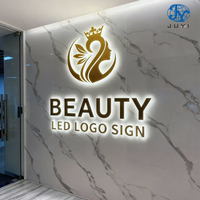 Enseigne lumineuse personnalisée pour salon de beauté, signalétique rétroéclairée LED, logo 3D lumineux mural personnalisé, enseigne métallique pour entreprise, décoration de magasin