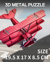 Modèle de puzzle en métal 3D Piececool Fokker Dr 1 Triplane, kit de montage DIY, avion de chasse de la Première Guerre mondiale, jouet pour adultes et enfants