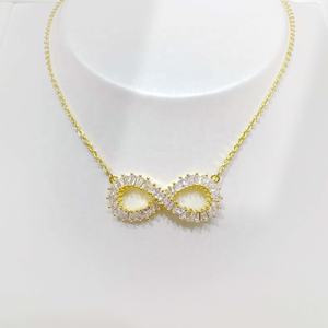 Precio de fábrica, collar de plata de ley 925 con diseño de lágrima, venta al por mayor, gemas 2026, collares infinitos chapados en oro de 14k para mamá - Product Image 3