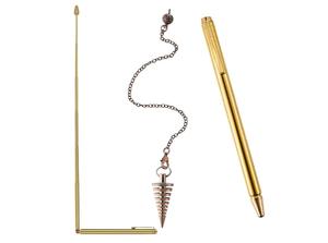 Zwei 99,9% versenkbare faltbare, drachen förmige Wünschelruten-Wahrsagungs stäbe aus reinem Kupfer, runde Kupfers tangen, Kupfer material - Product Image 6