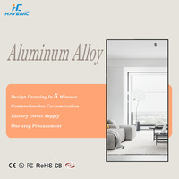 Miroir d'habillage rectangulaire à cadre en alliage d'aluminium Miroir de sol pour chambre à coucher pleine longueur Miroir décoratif de salon pleine grandeur