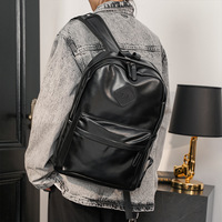 Nouveau sac à dos unisexe coréen en PU et polyester, capacité 20-35L, imperméable, respirant, décontracté, pour étudiant, sac d'école, sac à ordinateur tendance