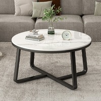 Table basse ronde en dalle de roche moderne de luxe léger Table à thé ronde de ménage de salon petite Table simple