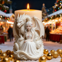 Décoration d'intérieur, cadeau 3D DIY, moule à bougie en silicone en forme de fée dragon, résistant à la chaleur, non toxique, écologique, 100g