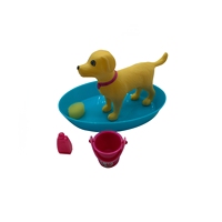 Ensemble de jeu de bain amusant pour enfants avec mini baignoire en PVC, éponge, bouteille de shampoing, accessoires, figurines d'animaux et jouets